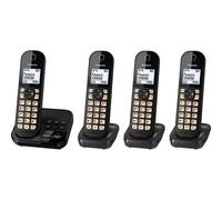 Panasonic KX-TGC464EB - Quad Cordless Phones, Black, New