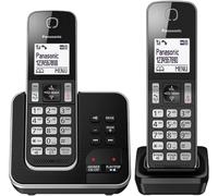 Panasonic KX-TGD322EB Cordless Home Phone with Nuisance Call Blocker and Digital Answering Machine - Pack of 2