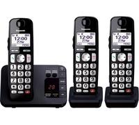 Panasonic KX-TGE823EB Digital Cordless Phone About 40 minutes Answering Machine with Nuisance Call Block and Dedicated Key, Amplified Sound Triple Black