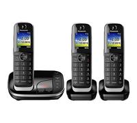Panasonic 53539 Trio Handset Cordless Home Phone with Nuisance Call Blocker and LCD Colour Display - Black