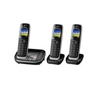Panasonic KX-TGJ423EB Landline Phone Cordless, House phones, Automated Call Blocker, Answer machine, Colour Display, Triple Handset - Black