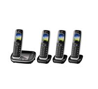 Panasonic KX-TGJ424EB Landline Phone Cordless, House phones, Automated Call Blocker, Answer machine, Colour Display, Quad Handset - Black