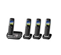 Panasonic KX-TGJ424EB Landline Phone Cordless, House phones, Automated Call Blocker, Answer machine, Colour Display, Quad Handset - Black