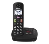 Panasonic KX-TGU130EB Digital Cordless Phone with Answering Machine, Base Unit & 1 Handset, LCD Display, Big Buttons, Fav Call, Hearing Aid Compatible, Black