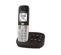 Panasonic KX-TGU430EB Digital Cordless Landline Phone with Answering Machine, Base Unit & 1 Handset, LCD Display, Fav Call, Torchlight, Hearing Aid Compatible, Black & Silver