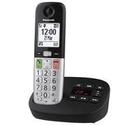 Panasonic KX-TGU430EXB Digital Cordless Phone with Answering Machine, Base Station & 1 Handset, LCD Display, Favourite Caller, Torch, Hearing Aid Compatible, Black & Silver