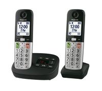 Panasonic KX-TGU432EB Digital Cordless Landline Phone with Answering Machine, Base Unit & 2 Handsets, LCD Display, Fav Call, Torchlight, Hearing Aid