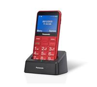 Panasonic KX-TU155 Essentials Mobile Phone for Elderly, Priority Call, Big Button Phone, SOS Emergency Button, Hearing Aid Compatible, Bluetooth, FM Radio, Camera, Red