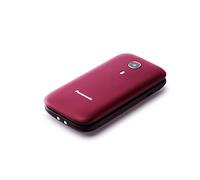 Panasonic KX-TU400EXR Basic Mobile Phone for Kids and Elderly - Sim-free & Unlocked, Easy Buttons, SOS Emergency, Durable Flip Phone, Compact & Long Life Battery, Dumb Phone, Brick Phone, Red