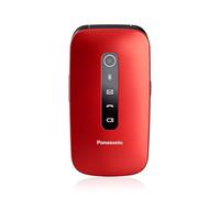 Panasonic KX-TU550EXR Basic Mobile Phone for Kids and Elderly - 4G, Sim-free & Unlocked, Easy Buttons, SOS Emergency, Durable Flip Phone, Compact & Long Life Battery, Dumb Phone, Brick Phone, Red