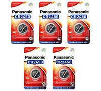 Panasonic Lithium Battery CR2450 Pack of 5 Batteries