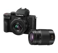 Panasonic Lumix DC-G100DWEGK Micro Four Thirds Mirrorless Camera with Lumix G Vario 12-32mm F3.5-5.6 and 45-150mm F4-5.6 Lenses, 20.3 MP, 4K 30p Video and FHD 60, Library Angle Monitor Bra, USB-C,