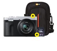 Panasonic Lumix DC-TZ99 Silver/Black | ✅Free Case Logic DCB-313 pouch & 128GB memory card | 5 years warranty