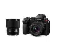 Panasonic Lumix S5D, Full Frame Mirrorless Camera Body, with S-R1840E 18-40mm & S-S50ME 50mm lenses, 24.2MP, 4K 60P Recording, Live View Finder, Free Angle Monitor, Wi-Fi, Bluetooth, Black