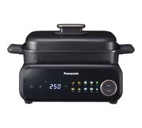 Panasonic NF-GM600 6-in-1 Space saving Electric Multi Cooker, Electric Grill, BBQ, Grill, Steam cooker, 1400W, 9 Auto Modes, 6 Non Stick Cooker Plates, Smoke Extractor, Dishwasher Safe trays, Black