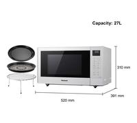 Panasonic NN-CT55RWBPQ 27L Inverter Microwave with Grill, Oven and Air Fry, White, 1000W