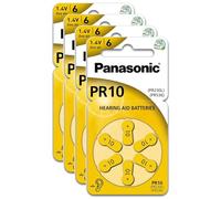 PANASONIC Pack of 4 Blister Packs of 6 PR10 Zinc Air Hearing Aid Batteries