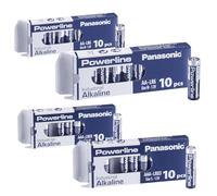 Panasonic Powerline Industrial Batteries - 20 x AA (Double A) + 20 x AAA (Triple A) | 40 Pack Alkaline | Ideal for Tools, Remotes, Sensors & Electronics