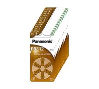 Panasonic PR312 Zinc Air batteries for hearing aids, type 312, 1.4V, hearing aid batteries, 10 packs (60 batteries) brown
