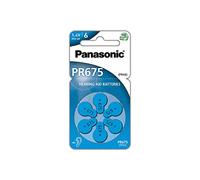 Panasonic PR675 Zinc Air Batteries for Hearing aids, Type 675, 1.4V, Hearing aid Batteries, 6 in a Pack, Blue