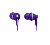 Panasonic RP-HJE125E-V Ergofit In Ear Wired Earphones with Powerful Sound, Comfortable Non-Slip fit, Includes 3 Sized Ear Buds - Violet