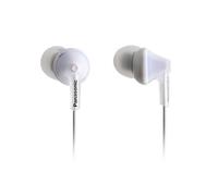 Panasonic RP-HJE125-K, 3.5mm ErgoFit Wired Earbuds, Noise Isolating In-Ear Stereo Earphones, Dynamic Clear Sound, Ergonomic Custom-Fit Earpieces (S/M/L), Large 9mm Driver, Long cord, No Mic - White