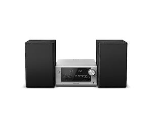 Panasonic SC-PM702EB-S Micro HiFi Compact Stereo System with FM/DAB/DAB+ Radio, 80W Output Power, 2-way Speakers, CD/MP3 Player, Bluetooth, USB, AUX-IN Auto Play, Silver