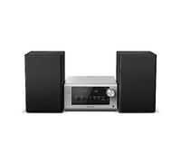Panasonic SC-PM702EB-S Neat Compact Stereo Microphone with CD, Dab+/FM Radio, USB and Bluetooth, 80W Speakers, Bass Control, Silver.