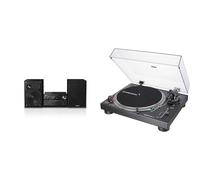 Panasonic SC-PMX92EB-K Micro Hi-Fi System with Bluetooth and DAB+ & Audio-Technica LP120XUSBBK Manual Direct-Drive Turntable (Analogue & USB) Black
