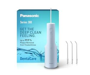 Panasonic Series 300 Oral Irrigator EW-DJ27-A311, Water Flosser for Teeth, 200ml, IPX7, 4 Regular Nozzles, 5 Pressure Settings, Travel Accessory, Blue