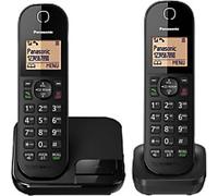 Panasonic Twin Cordless DECT Telephone KX-TGC412EB Black Pack of 2