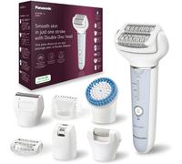 Panasonic ES-EY90-A511 Wet and Dry Epilator, Double Disc with 60 Tweezers, Flexible 90 Degrees Pivoting Head, 3 Speed Setting and LED Light, Up to 30 Minutes Operation Time