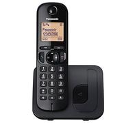 Panasonic Wireless landline phone with LCD, caller ID, 50-number phone book, navigation key, ECO mode and noise reduction (KX-TGC210) Black