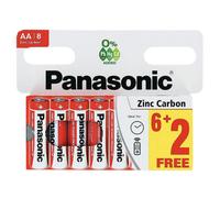 Panasonic Zinc Carbon AA Batteries, Pack of 8