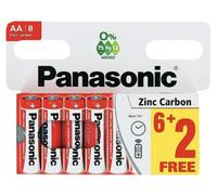 Panasonic Zinc Carbon AA Batteries, Pack of 8