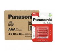 Panasonic Zinc Carbon AAA Batteries Bulk Pack 12 x 4 Pack Long Lasting Power