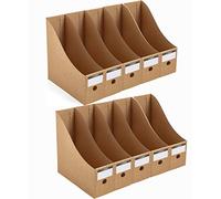 Panavage | Magazine File Holder - Brown Cardboard File Organiser, A4 Box Files for Desk & Shelf Document Storage - Home, Office & School Paperwork Tidy (Brown, 10 Pack)