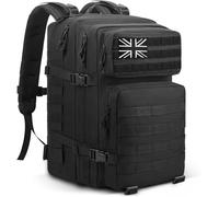 Panavage | Military Tactical Backpack 45L | Waterproof Rucksack with MOLLE, Laptop Compartment | 3-Day Assault Pack for Hiking, Camping, Hunting | Unisex (Black)