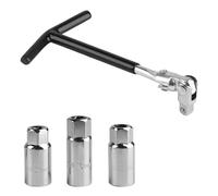 PanBeiQi 4 Pcs 3/8'' Spark Plug Wrench Set, 16/18/21 mm Spark Plug Removal Tool, for Car Motorcycle Sparks Plugs Remover Socket Set