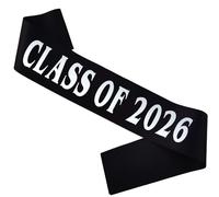 PANBINN Class of 2026 Sash, Cheerleader Finally Graduated Senior Sash Class of 2026 for Graduation Party Favors, Black Silver Letters