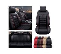 PANBJ Car Seat Covers Compatible For Dodge Avenger Caliber Dart Magnum Neon Nitro Charger Intrepid Full Coverage Leatherette Seat Cover 5 Seat(Black Red St)