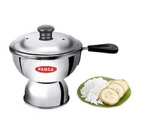 PANCA Puttu Maker with Handle, Use with Pressure Cooker, Silver, Stainless Steel, Round, 0.5L
