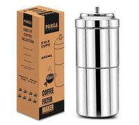 PANCA South Indian Filter Coffee Maker | Traditional Drip Coffee Decoction Maker for Hot & Cold Coffee (400ML Steel)