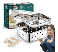 PANCA Stainless Steel Paneer Maker Mould with Lid | Paneer Press & Tofu Press for Homemade Paneer, Tofu & Cheese Making | 450ml Square Mould