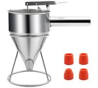 Pancake Batter Dispenser Stainless Steel Funnel Cake Tool Suitable For Cupcake Waffles And Cakes With Adjustable Flows Portable Baking Tool