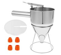 Pancake Batter Dispenser with Multi Nozzles 40 oz Stainless Steel Funnel Cake Dispenser with Handle and Stand for Takoyaki Cupcake Home