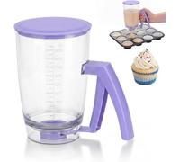 Pancake Batter Dispenser with Squeeze Handle - Evenly Dispense Batter for Pancakes, Waffles, Brownies, Cupcakes, Muffins & Crepes - Breakfast Baking Tool with Measurement Scale, Easy to Clean