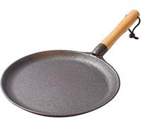 Pancake Crepes Frying Pan Cast Iron, Induction, with Beech Handle, Skillet for Steak Pizza, Frying Eggs, for Breakfast,