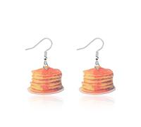 Pancake Earring Pancake Lover Gift Breakfast Food Earring Pancake Master Maker Jewelry, S, Metal, na unknow