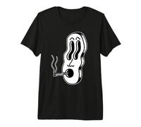 Pancake Face Stoner Trippy Blackwork Minimal Premium T-Shirt